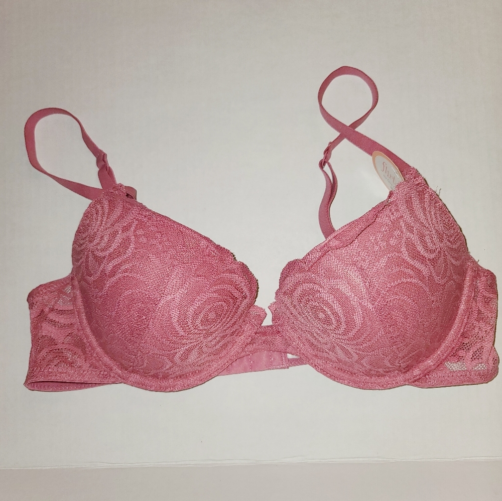 Flirtitude Pink Rose Lace Bra - 36A